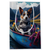 Blue Heeler op een peddel: een Schilderachtig avon Medium Cadeauzakje (Voorkant)