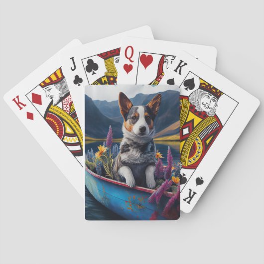Blue Heeler op een peddel: een Schilderachtig avon Pokerkaarten (Achterkant)