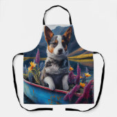 Blue Heeler op een peddel: een Schilderachtig avon Schort (Voorkant)