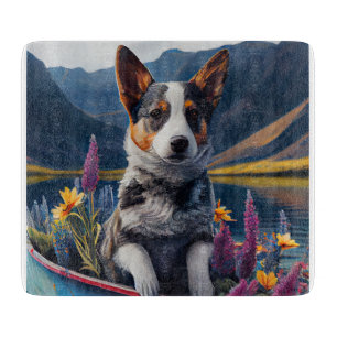 Blue Heeler op een peddel: een Schilderachtig avon Snijplank
