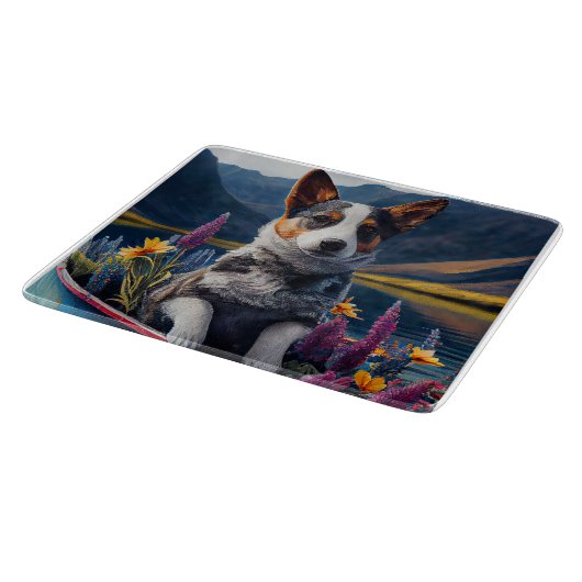 Blue Heeler op een peddel: een Schilderachtig avon Snijplank (Hoek)