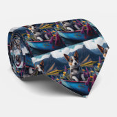 Blue Heeler op een peddel: een Schilderachtig avon Stropdas (Opgerold)