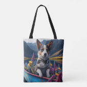 Blue Heeler op een peddel: een Schilderachtig avon Tote Bag (Achterkant)