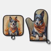 Blue Heeler Ovenwant & Pannenlap Set (Voorkant)