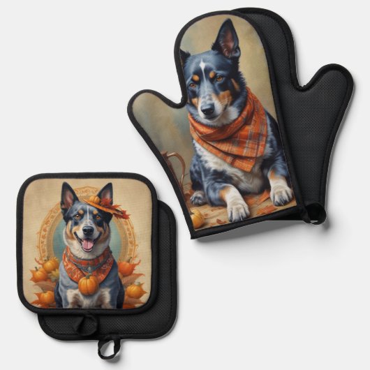 Blue Heeler Ovenwant & Pannenlap Set (Voorkant / Achterkant)