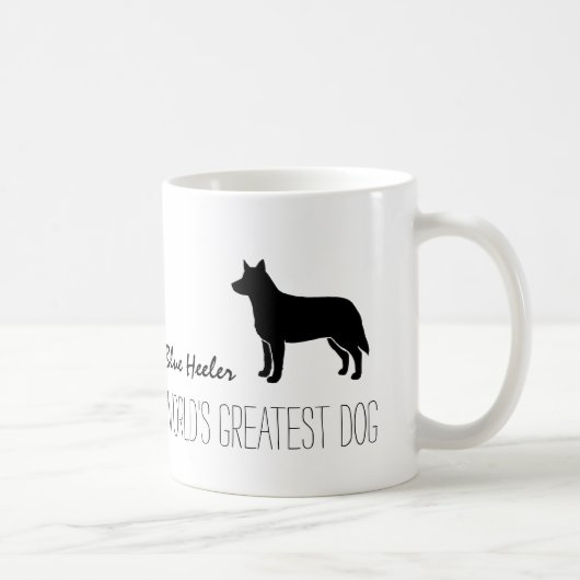 Blue Heeler Silhouette World's grootste hond op ma Koffiemok (Rechts)