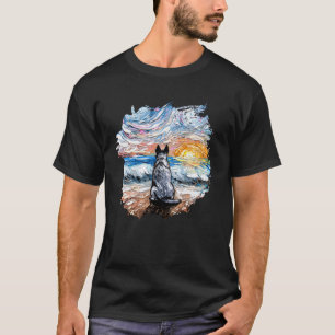 Blue Heeler Sterrennacht Kunstwerk Veehond Liefheb T-shirt