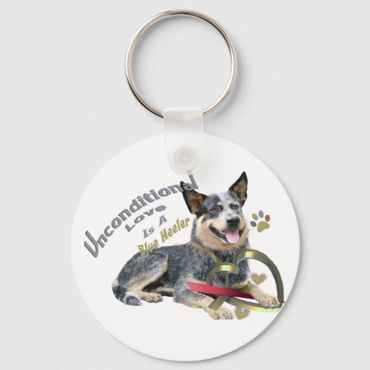 Blue Heeler Unconditional Love Sleutelhanger (Voorkant)