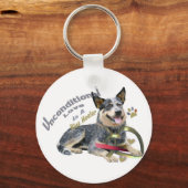 Blue Heeler Unconditional Love Sleutelhanger (Voorkant)