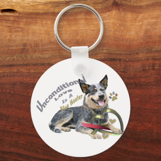 Blue Heeler Unconditional Love Sleutelhanger (Voorkant)