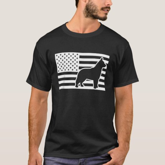 Blue Heeler USA Flag T-shirt (Voorkant)