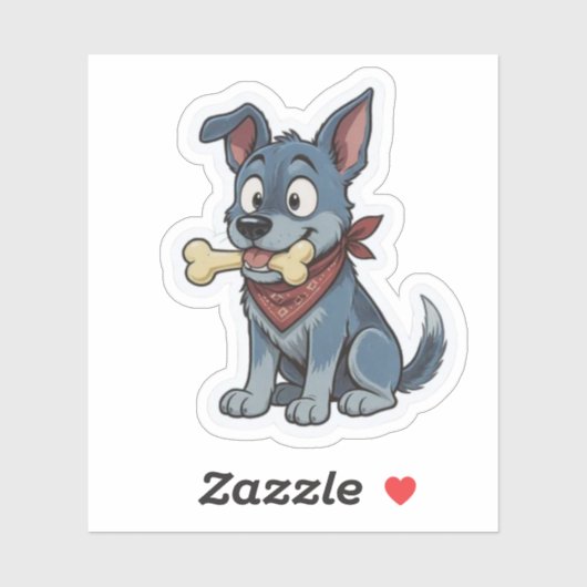 Blue Heeler with Bone Sticker (Vel)