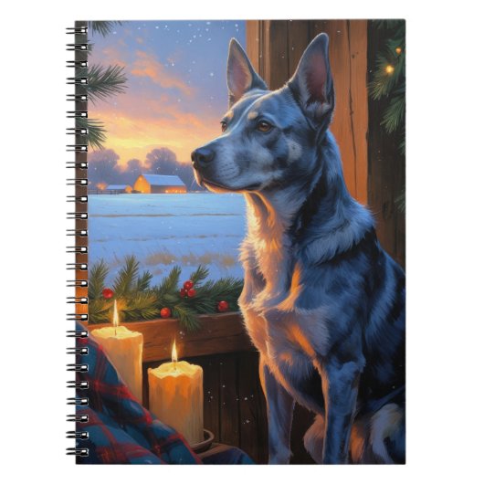 Blue Heeler With Christmas Lights Holiday  Notitieboek (Voorkant)