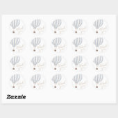 Blue Heet Luchtballon Jongens Baby Shower Bedankt Ronde Sticker (Vel)