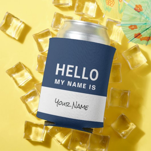Blue Hello my name is | Personalized can cooler (Insitu Zomer)