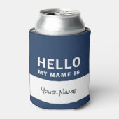 Blue Hello my name is | Personalized can cooler (Blikje Voorkant)