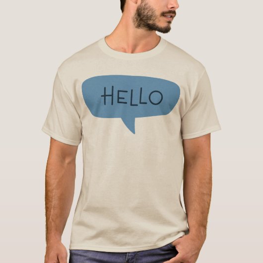 Blue "Hello" Speech Bubble Vector Illustration T-shirt (Voorkant)