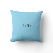 Blue hello Throw Pillow
