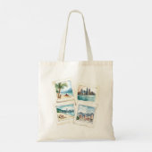 Blue Hello World Coffee Cup Tote Bag (Achterkant)