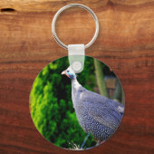 Blue Helmeted Guinee Fowl in de zon Sleutelhanger (Voorkant)