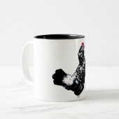 Blue Hen # 2 Tweekleurige Koffiemok (Voorkant links)