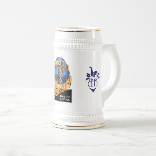 Blue Hen Beer 18oz Stein Bierpul (Voorkant rechts)