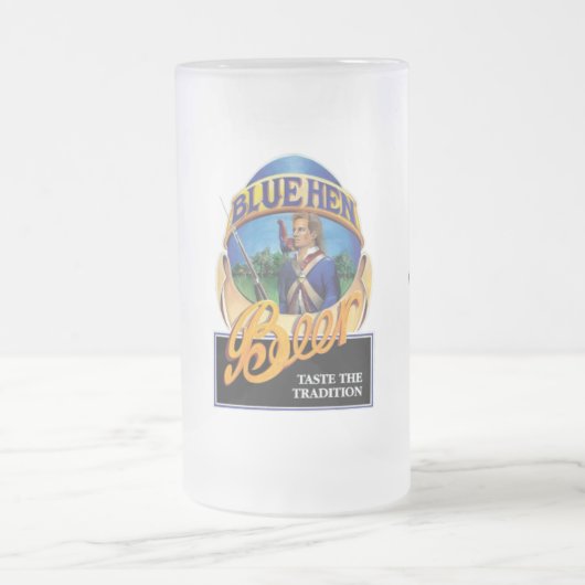 Blue Hen Beer Frosted Glass Mok (Center)