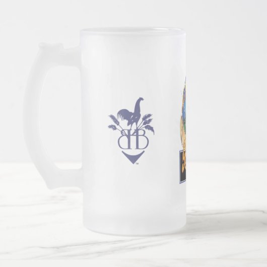 Blue Hen Beer Frosted Glass Mok (Links)