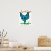 Blue Hen Chicken State Bird of Delaware Poster (Keuken)