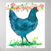 Blue Hen Chicken State Bird of Delaware Poster (Voorkant)