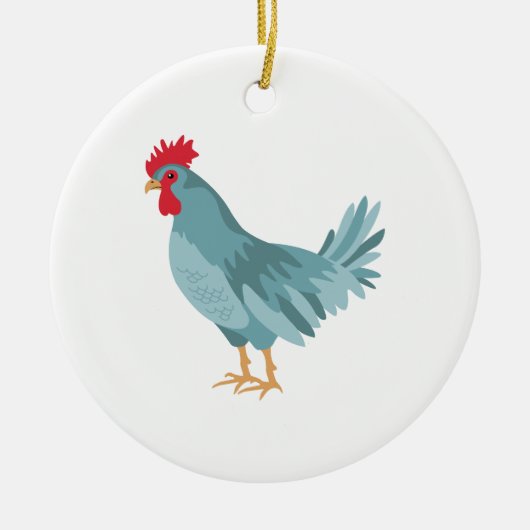 Blue Hen Keramisch Ornament (Voorkant)