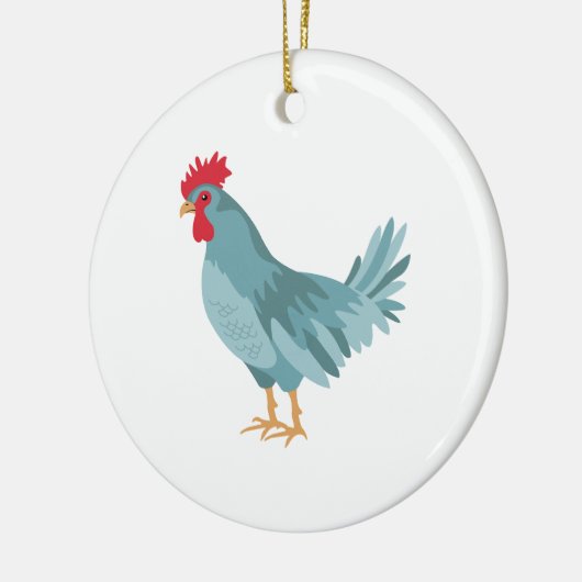 Blue Hen Keramisch Ornament (Links)
