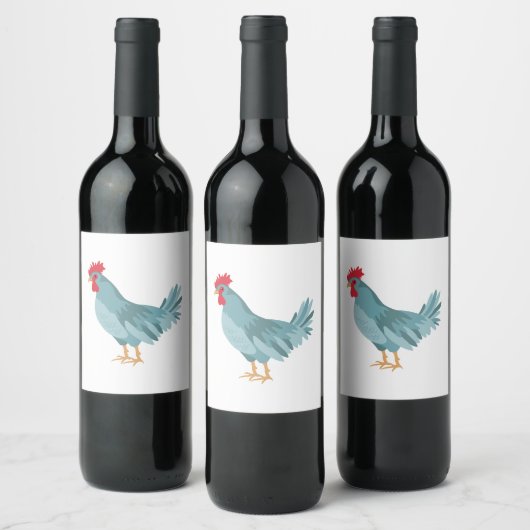 Blue Hen Wijn Etiket (Flessen)