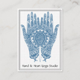 Blue Henna Hands Yoga Studio Visitekaartje