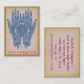 Blue Henna Hands Yoga Studio Visitekaartje (Voorkant / Achterkant)