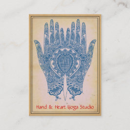 Blue Henna Hands Yoga Studio Visitekaartje