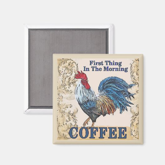 Blue Hens, Morning Coffee Magneet (Voorkant / Achterkant)