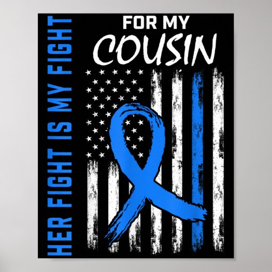 Blue Her Fight is mijn strijd tegen diabetes bewus Poster (Voorkant)