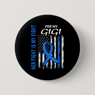 Blue Her Fight is mijn strijd tegen diabetes bewus Ronde Button 5,7 Cm
