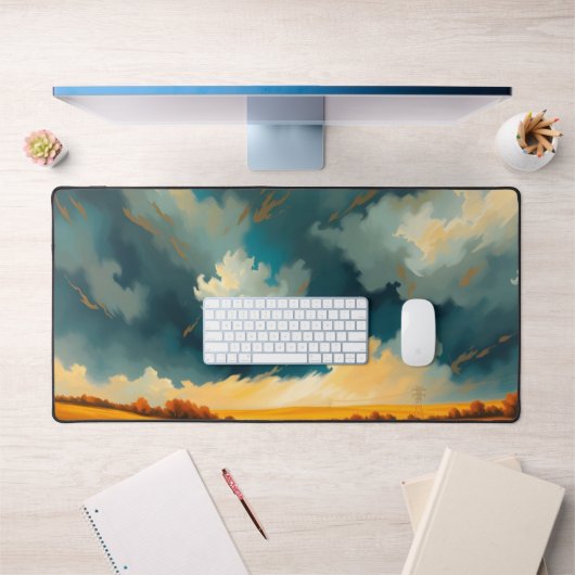 Blue Herfst Mountain Desk Mat - Autumn Natuur Desk (Kantoor 1)