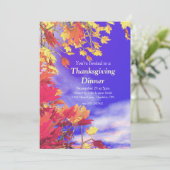 Blue Herfst Sky Thanksgiving Kaart (Staand voorkant)