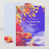 Blue Herfst Sky Thanksgiving Kaart (Voorkant / Achterkant)