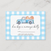 Blue herfst truck - hoe groot is mama's buik informatiekaartje (Voorkant)