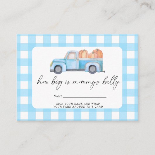 Blue herfst truck - hoe groot is mama's buik informatiekaartje (Voorkant)