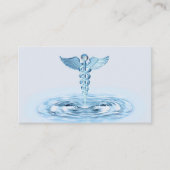 Blue Hermes Rod Caduceus Water Ripples Medical Visitekaartje (Voorkant)