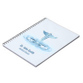Blue Hermes Rod Medical Caduceus Water Ripples Notitieboek (Linkerzijde)