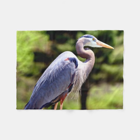 Blue Heron 1 Fleece Deken (Voorkant (Horizontaal))
