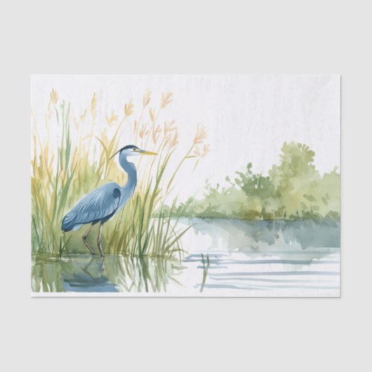 Blue Heron 7 Decoupage Papier (Voorkant)