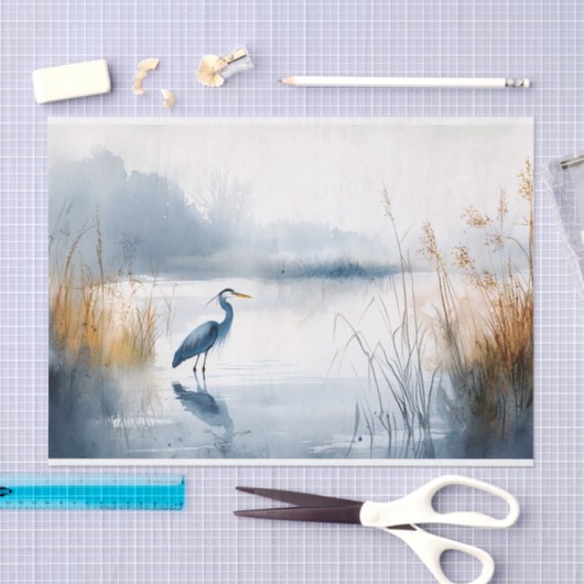 Blue Heron 8 Decoupage Papier (Craft)