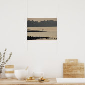 Blue Heron aan de Mississippi op de Sunset Poster (Keuken)